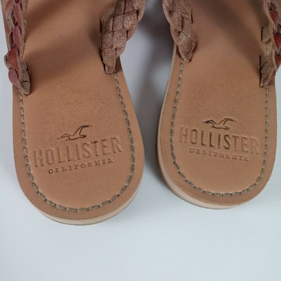 📢2/$20 Hollister Braided Strap Sandals Sz 6 Brown - Picture 6 of 15